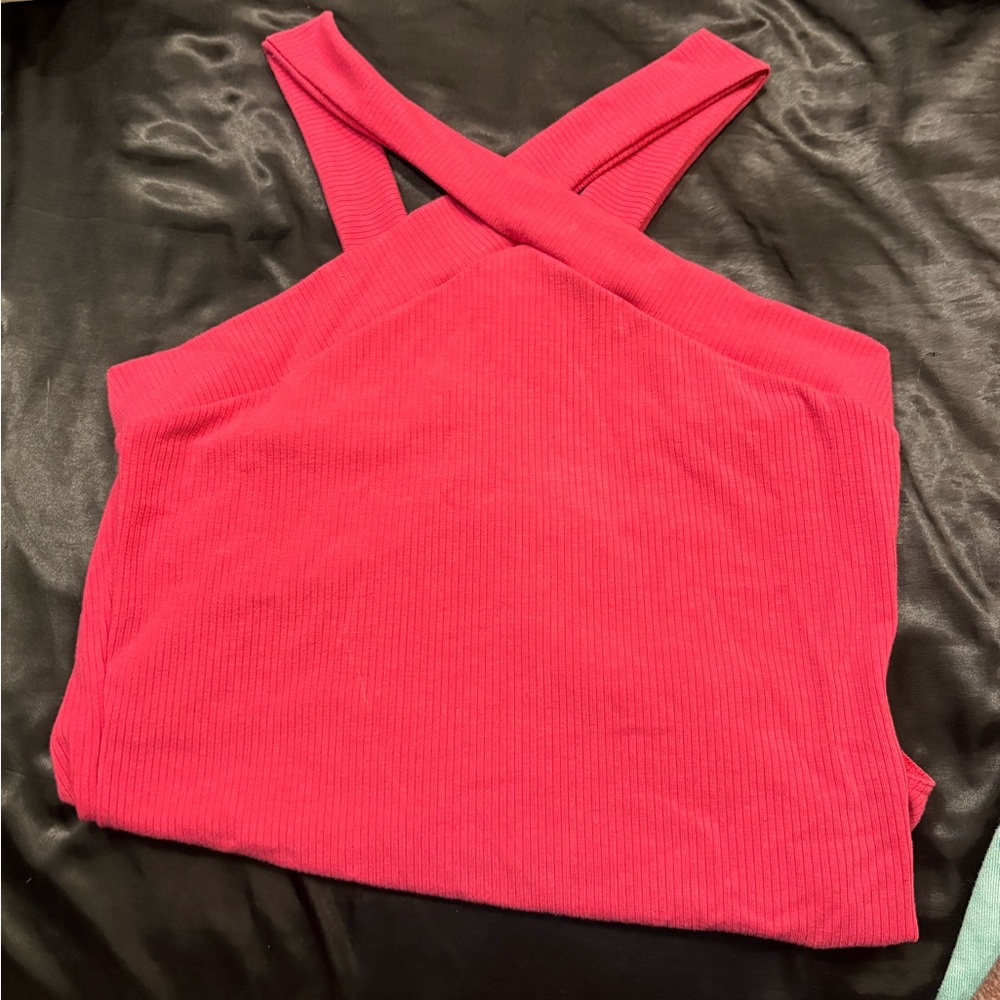 Women's VICI Pink Cross-Back Bodysuit